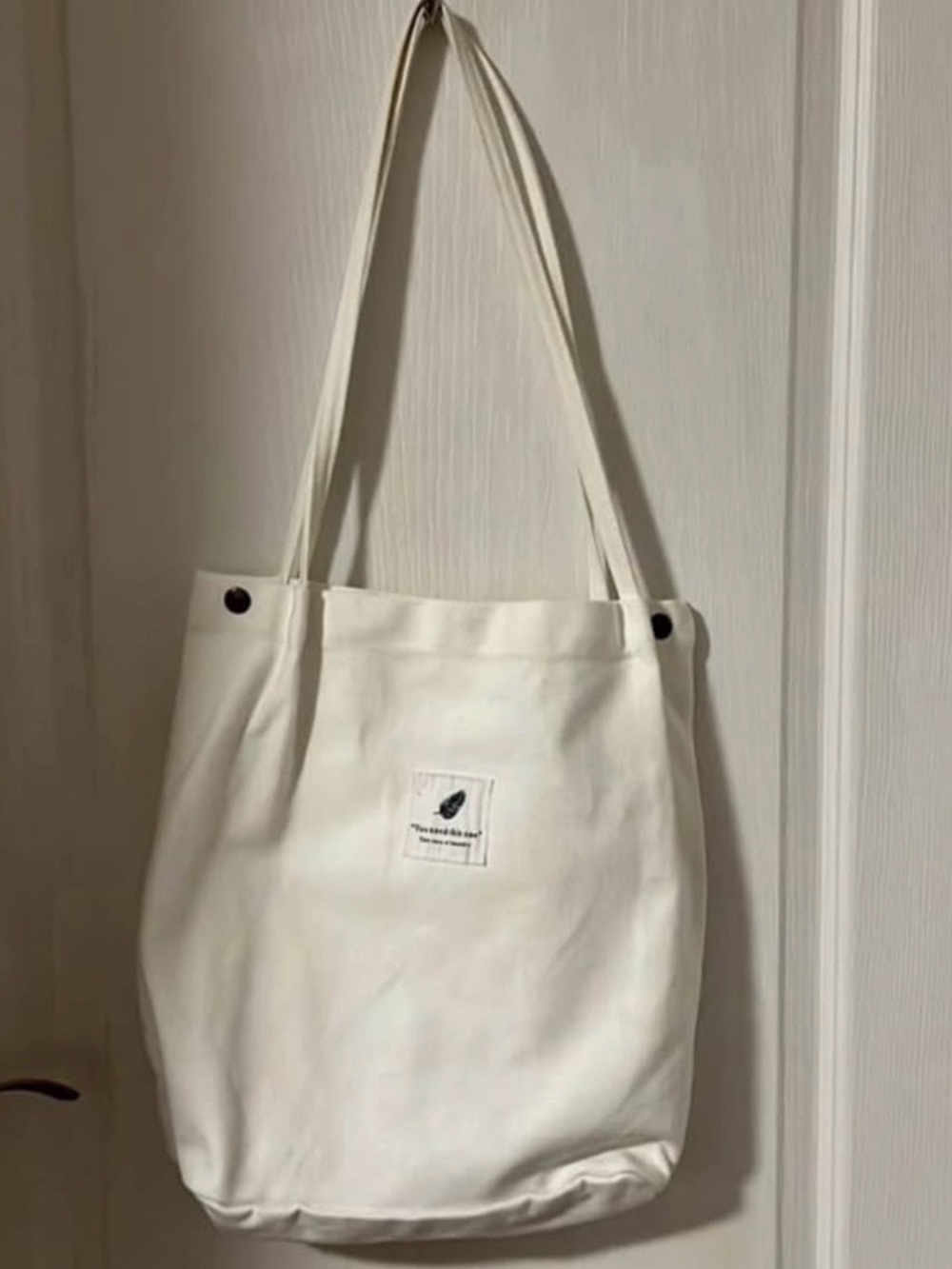 Classic Cream Canvas Tote Bag - Minimal Everyday Carry